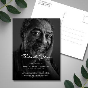 Cartão Postal Foto de Funeral Personalizada de Agradecimento de 
