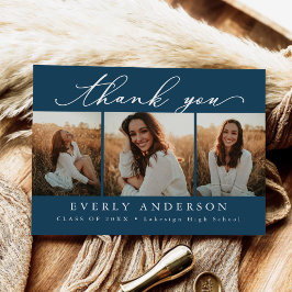Cartão Postal Foto de Graduação com Roteiro Moderno de Agradecim