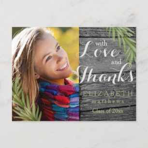 Cartão Postal Foto de Graduação de Rosemary de Madeira Rústica O
