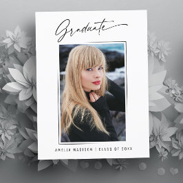 Cartão Postal Foto de Graduação de Script de Tinta Moderna em Ca