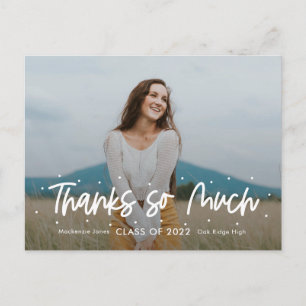 Cartão Postal Foto de Graduação Positiva do Outlook Obrigado