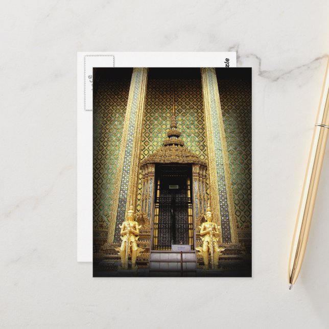 Cartão Postal Foto De Guardiões Do Palácio Do Ouro Tailândia (Frente/Verso In Situ)