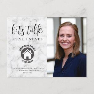 Cartão Postal Foto de Informações de Contato Marble da cinza Imo