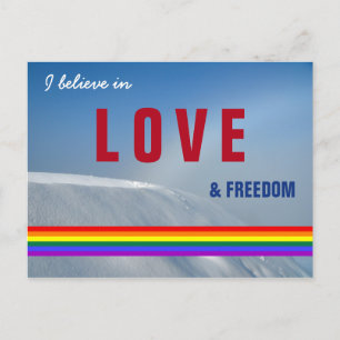 Cartão Postal Foto de inverno sobre amor e liberdade na Gay LGBT