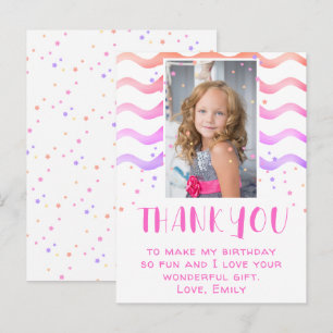 Cartão Postal Foto de Menina de Aniversário Estrela Colorida Fof