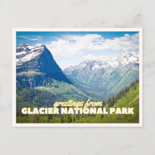 Cartão Postal Foto de Montanha do Parque Nacional Glacier Saudaç