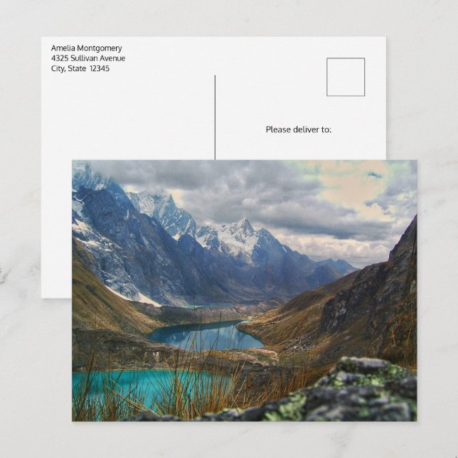 Cartão Postal Foto de Montanhas Alpinas Cênicas (Frente/Verso)