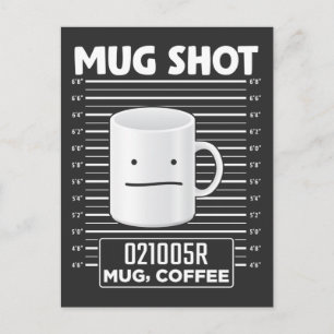 Cartão Postal Foto de Mug Caffeine Divertido Presente de Café pa