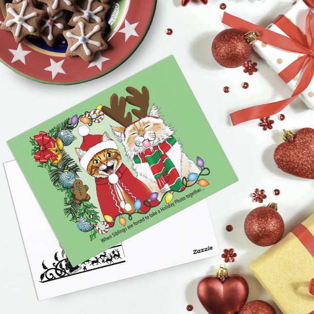 Cartão Postal Foto de Natal Anual para Gatos (Criador carregado)