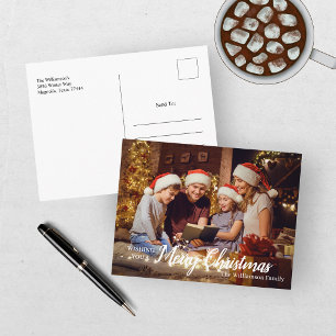 Cartão Postal Foto de Natal da Família Alegre