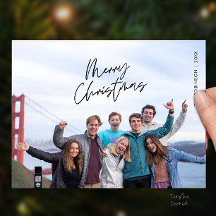 Cartão Postal Foto de Natal da Família, Moderno Minimalista