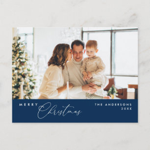 Cartão Postal Foto de Natal da Família, Romântico Moderno