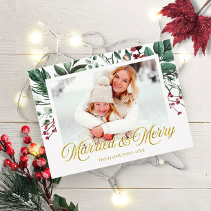 Cartão Postal Foto de Natal e Feriados em Aquarela