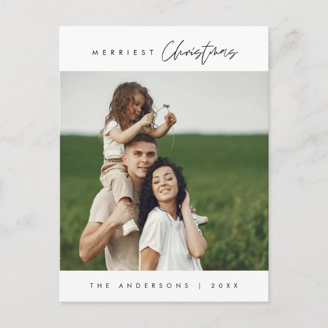 Cartão Postal Foto de Natal mais Alegre da Família, Natureza ao  (Frente)