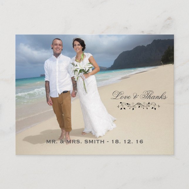 Cartão Postal Foto de Obrigados e Amor (Frente)