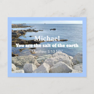 Cartão Postal Foto de Ocean Salt of the Earth Matthew 5:13 Blue