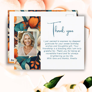 Cartão Postal Foto de padrão de folhagem de flores legante Obrig