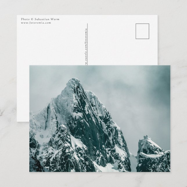 Cartão Postal Foto de Paisagem de Montanha Ártica (Frente/Verso)