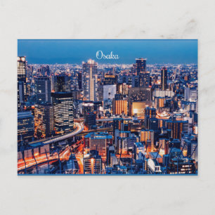 Cartão Postal Foto de paisagem urbana de Osaka no Japão