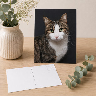 Cartão Postal Foto de Pet do Solteiro Brown Tabby Personalizado