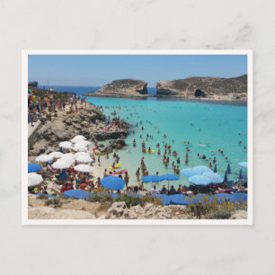 Cartão Postal Foto de Praia de Verão na Ilha de Malta