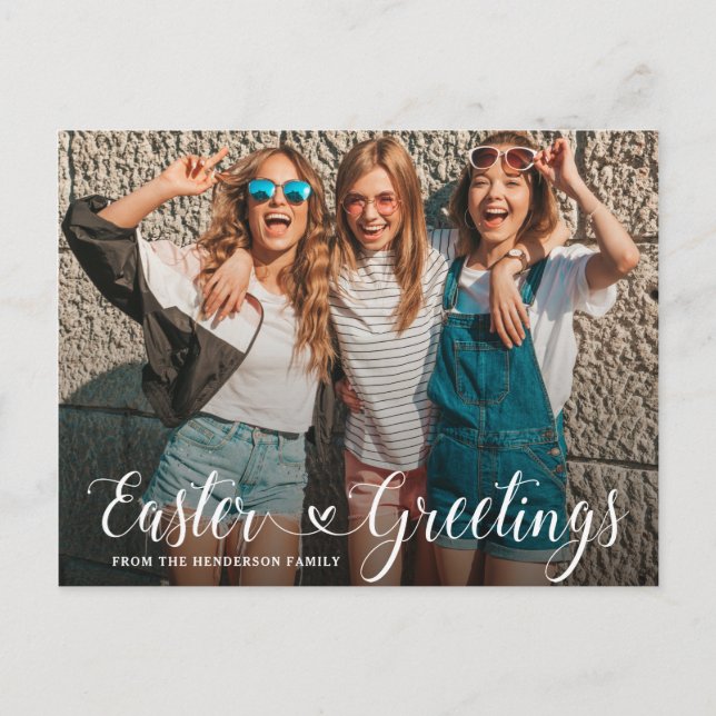 Cartão Postal Foto de saudação de Páscoa moderna (Frente)