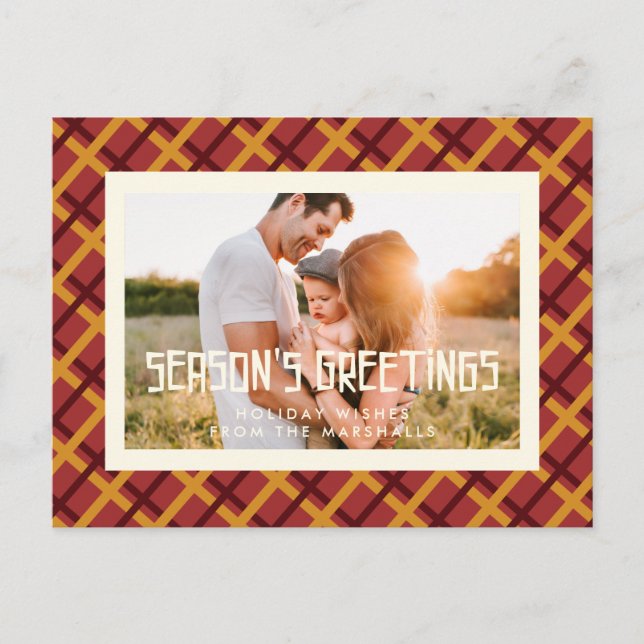 Cartão Postal Foto de saudações da estação do padrão de meio séc (Frente)