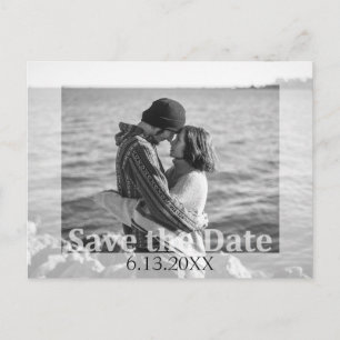 Cartão Postal Foto de Save the Date de Casamento Moderno