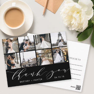 Cartão Postal Foto de Script de Caligrafia Obrigado Cartão-Posta