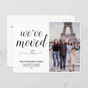 Cartão Postal Foto de script minimalista que movemos novo endere