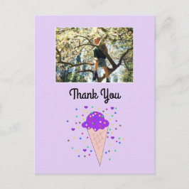 Cartão Postal Foto de Sorvete Roxo Obrigado