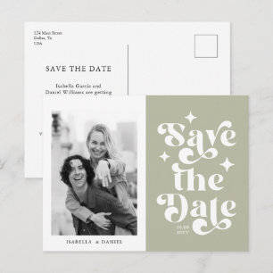 Cartão Postal Foto de Tipografia Retro para Casamento Save The D