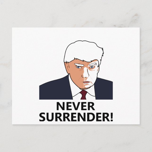 Cartão Postal Foto de Trump Nunca se Render Mug (Frente)