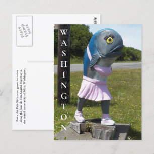 Cartão Postal Foto de Viagem da Estátua de Peixes do Estado de 