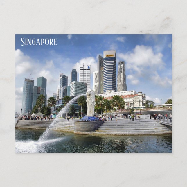 Cartão Postal Foto de viagem da paisagem urbana de Singapura (Frente)