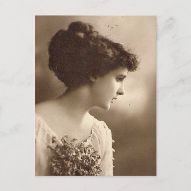 Cartão Postal foto de vintage Damas (Frente)