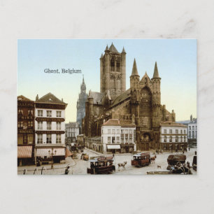 Cartão Postal Foto de Vintage: Ghent, Bélgica