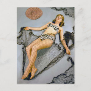 Cartão Postal Foto de vintagem do modelo de maiô