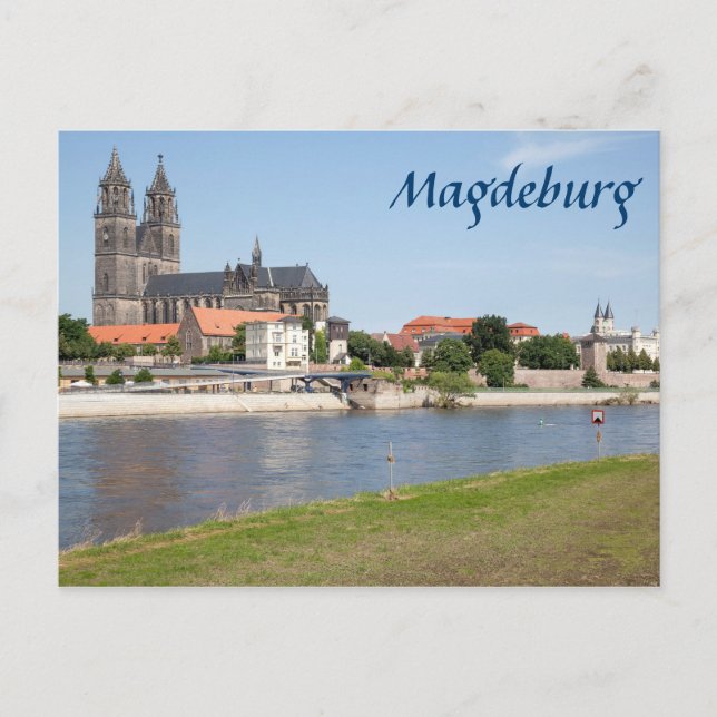 Cartão Postal Foto de vista de Magdeburg (Frente)