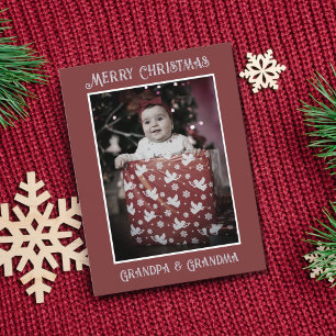 Cartão Postal Foto de Vovô e Vovó Feliz Natal
