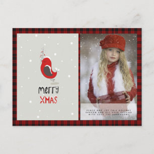 Cartão Postal Foto de Xmas de Ano Novo em Xadrez de Búfalo Folka