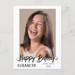 Cartão Postal Foto Divertida e Estilosa de Aniversário Simples P