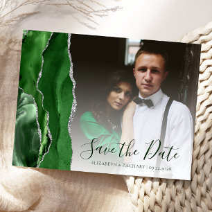 Cartão Postal Foto do Agate Silver Verde do Hunter para salvar a