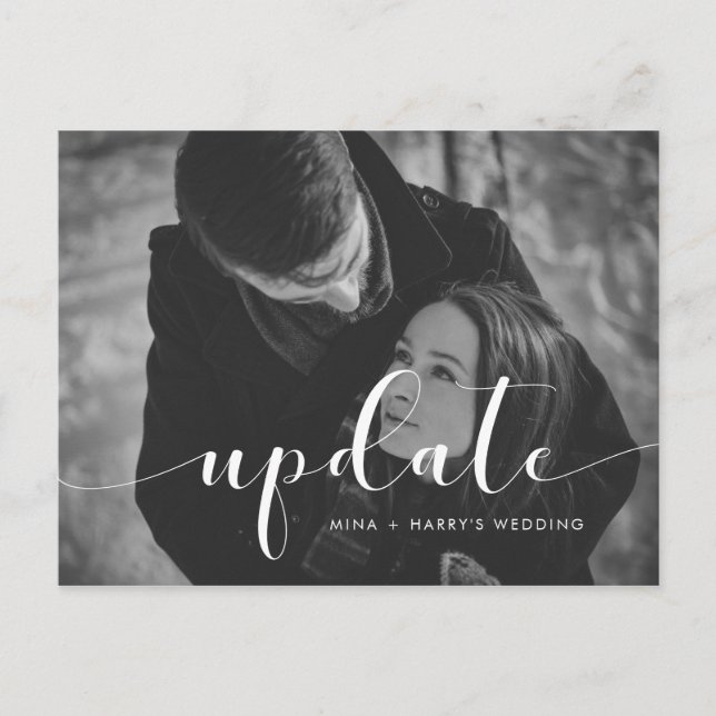 Cartão Postal Foto do anúncio de atualização de casamento do Ele (Frente)
