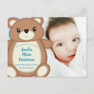 Cartão Postal Foto do anúncio de nascimento do Urso de Teddy