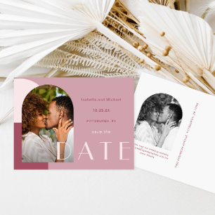 Cartão Postal Foto do Arch Moderno Burgundy Casamento Salve a Da