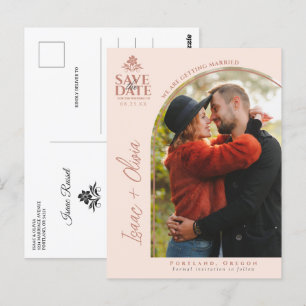 Cartão Postal Foto Do Arco De Flor Selvagem Moderno Salva A Data