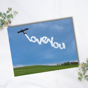 Cartão Postal Foto do avião, Amo-te, Aniversário da Aviação