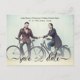 Cartão Postal Foto do Casal de Casamento Personalizado da Bike R