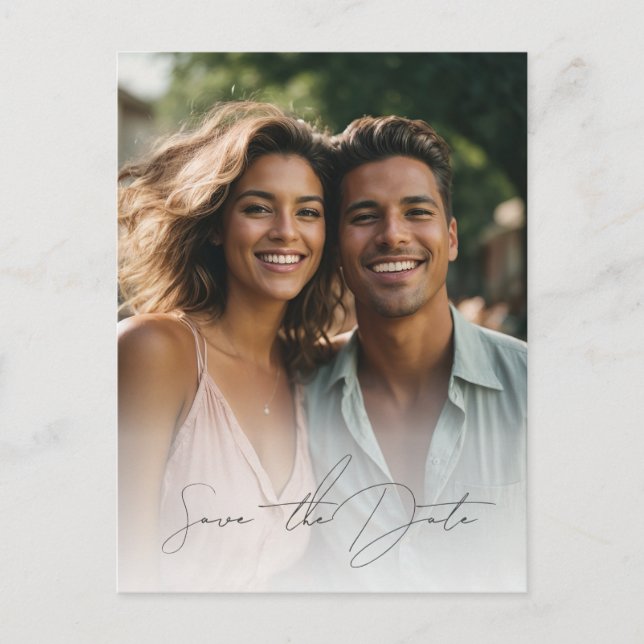 Cartão Postal Foto do casamento Daisy salvar a data (Frente)